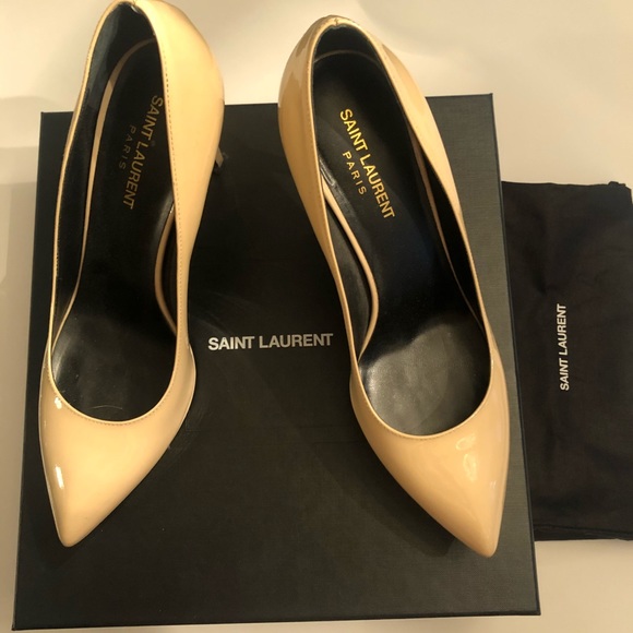Saint Laurent Nude Patent Flatform Pumps 40 - Picture 1 of 8